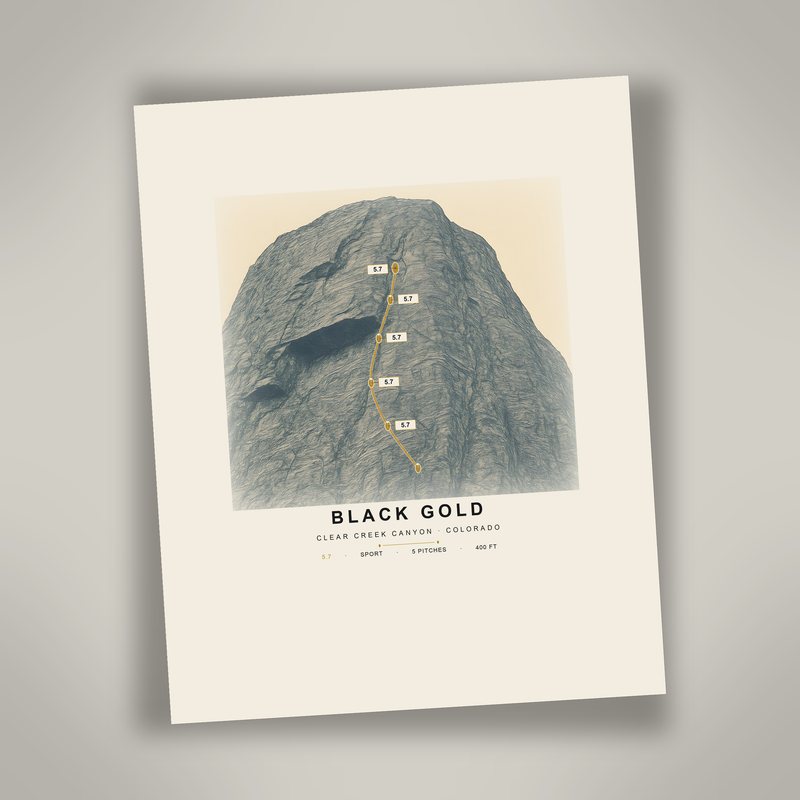 Black Gold climbing route print