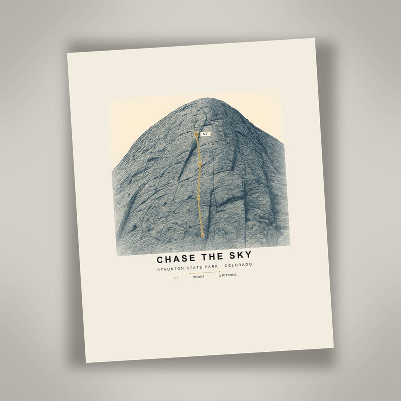 Chase the Sky climbing route print