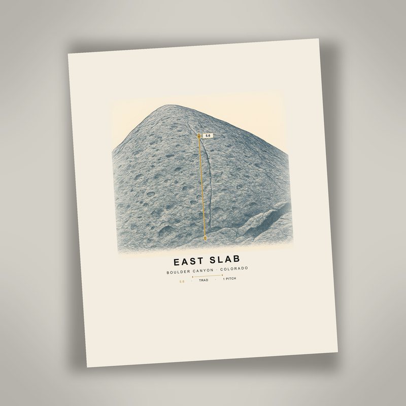 EAST SLAB climbing route print