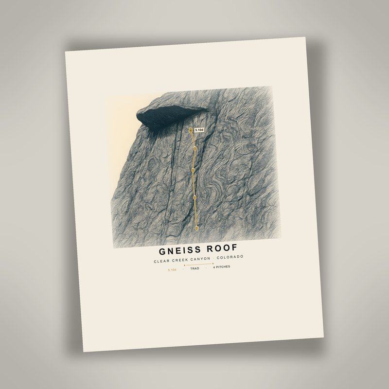 GNEISS ROOF climbing route print