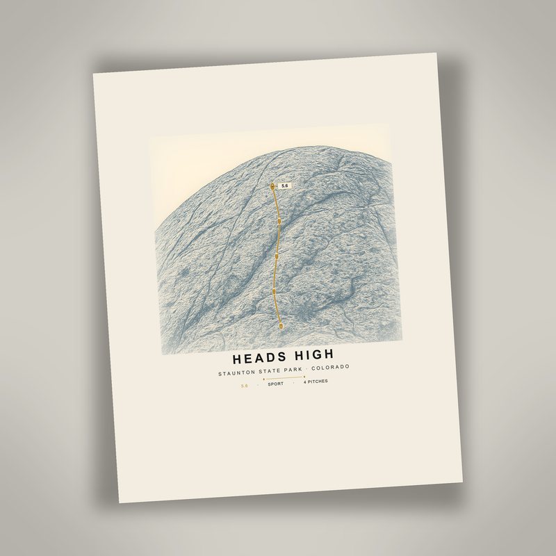 HEADS HIGH climbing route print