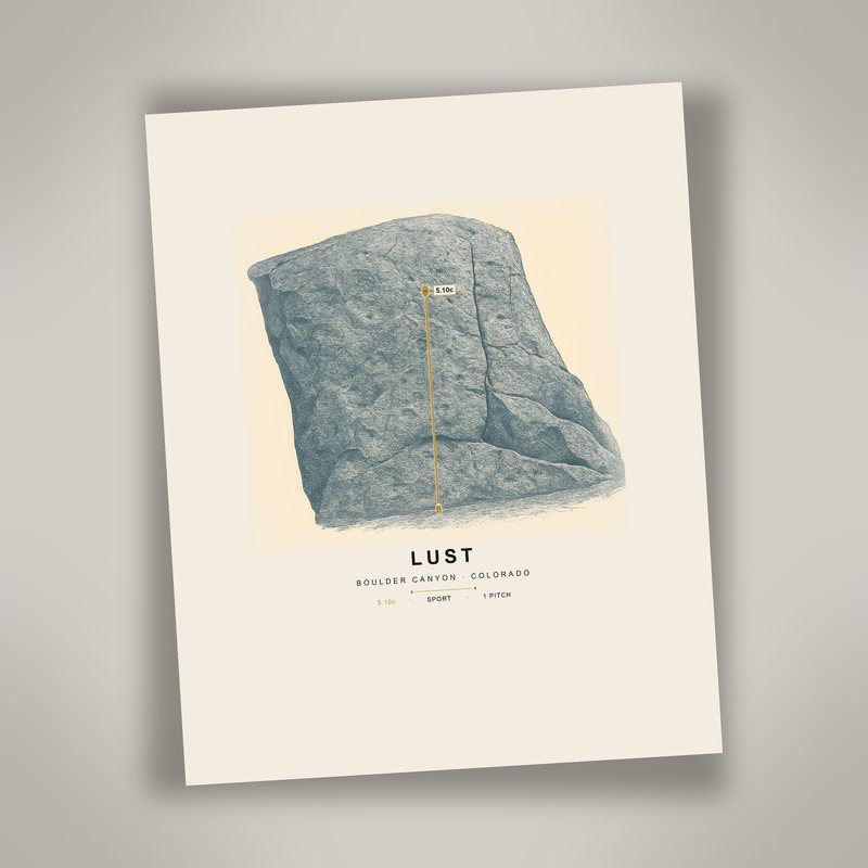 LUST climbing route print