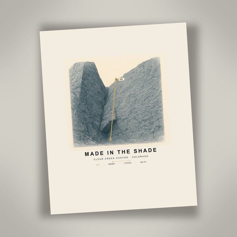 MADE IN THE SHADE climbing route print
