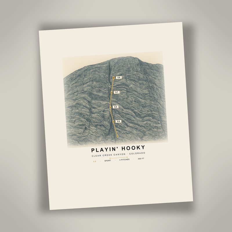 PLAYIN' HOOKY climbing route print