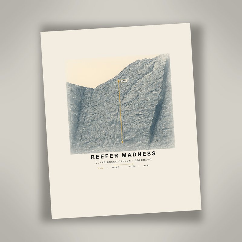 REEFER MADNESS climbing route print
